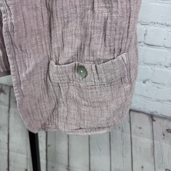 Tahari Linen and Cotton Blend Gauze Dusty Rose Open Front Lightweight Blazer XL - Picture 3 of 6